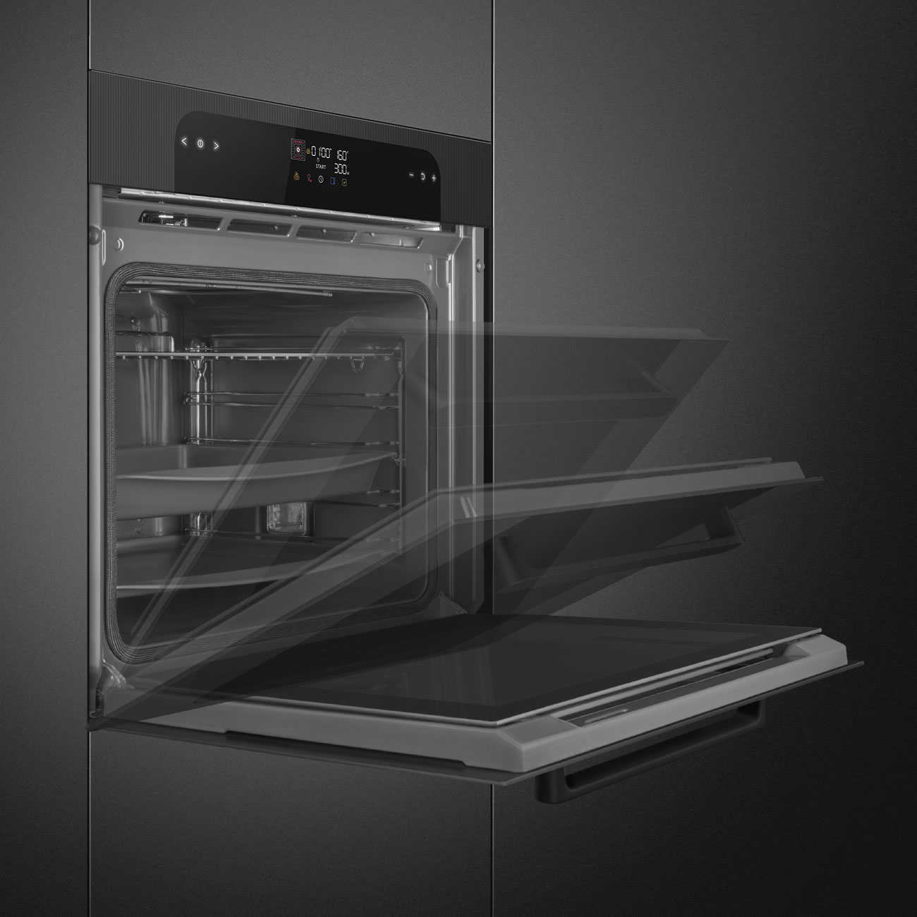Forno Piro Steam Galileo Smeg SOP6202S2PB Musa Combinado com Vaporeira - Preto Preto-9