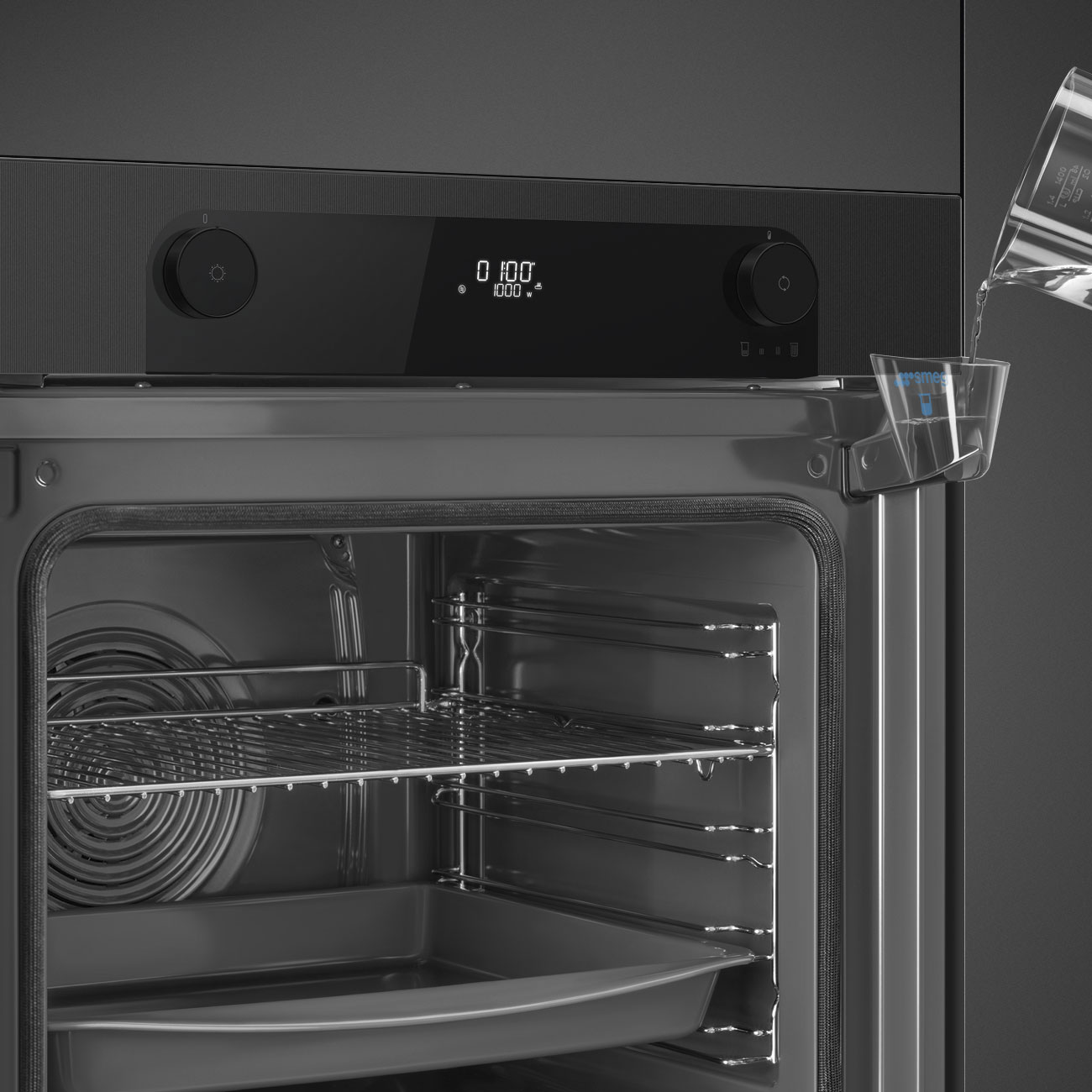 Forno Piro Steam Galileo Smeg SOP6201S2B Musa Combinado com Vaporeira - Preto Preto-3