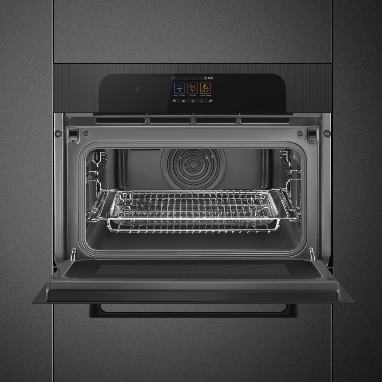 Forno Speedwave Smeg SO4204M2PBI Musa de 60x45 cm - Preto Preto-3