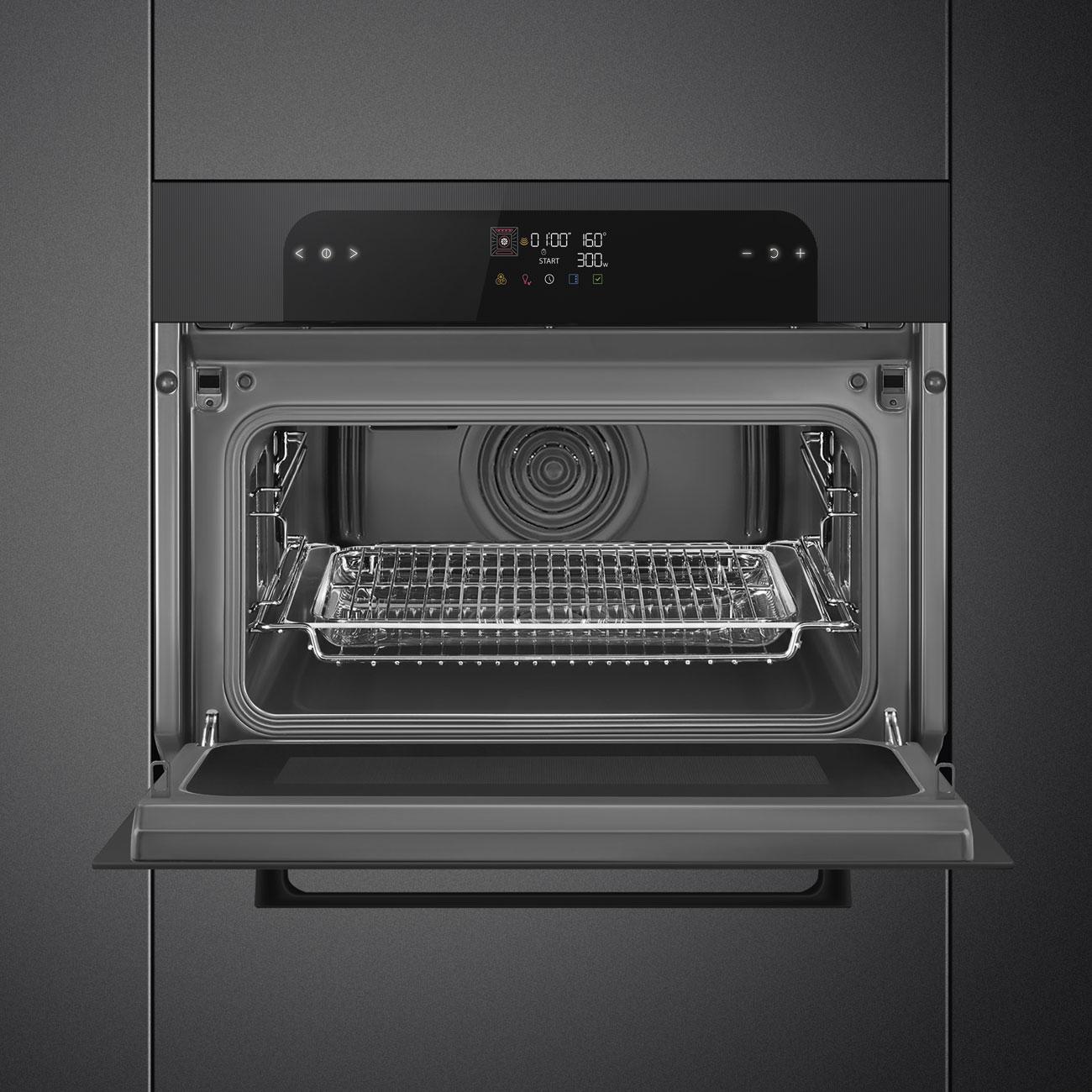 Forno com Micro-ondas Smeg SO4202M1B Musa de 60x45 cm - Preto Preto-3