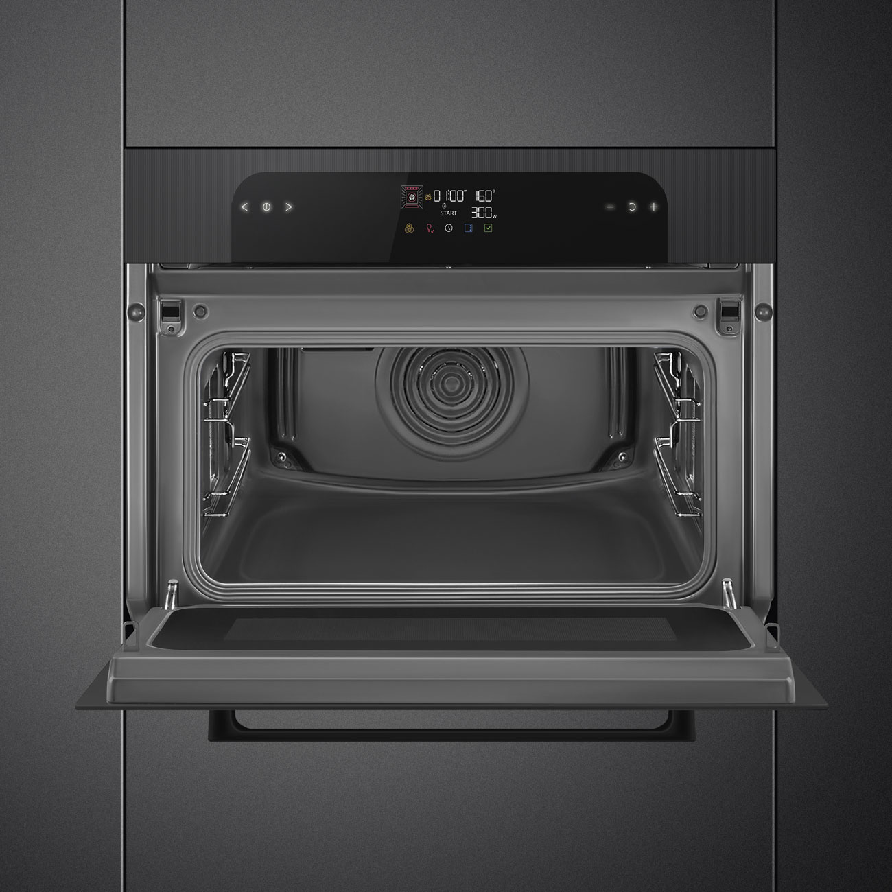 Forno com Micro-ondas Smeg SO4202M1B Musa de 60x45 cm - Preto Preto-4