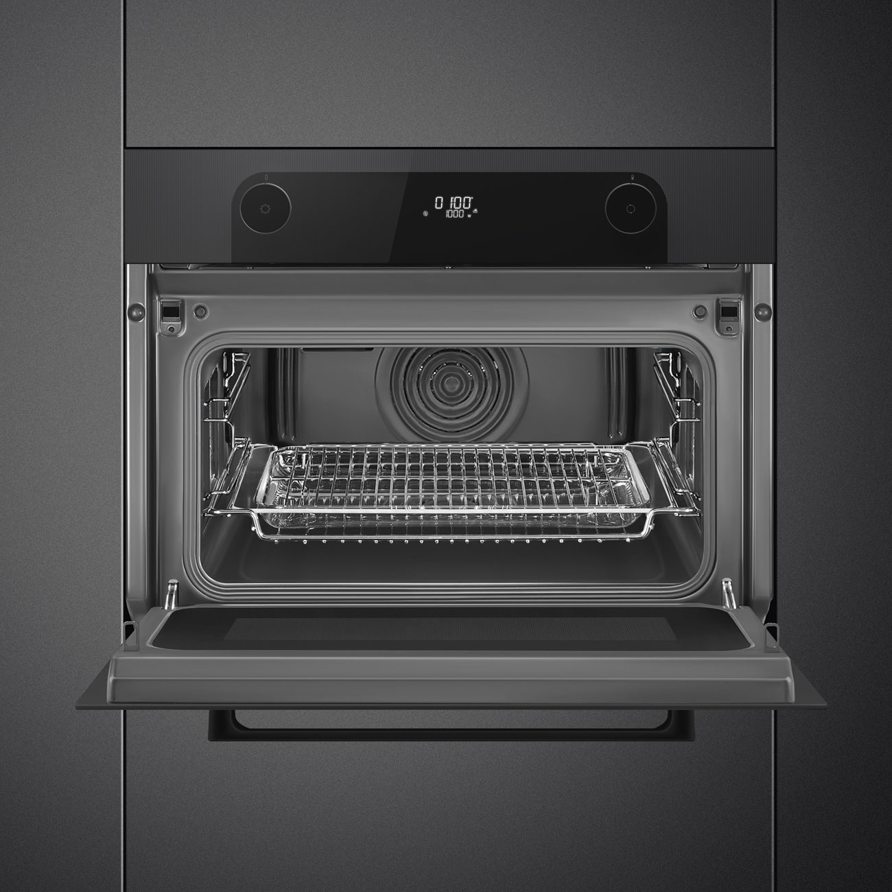 Forno com Micro-ondas Smeg SO4201M1BI Musa de 60x45 cm - Preto Preto-3