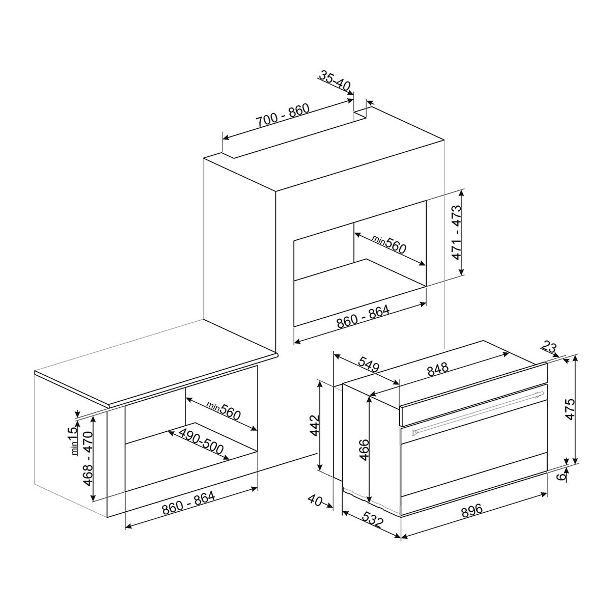 Forno Termoventilado Smeg Classica SFR9300X VaporClean de 85 Litros - Aço Inox Aço inoxidável-2