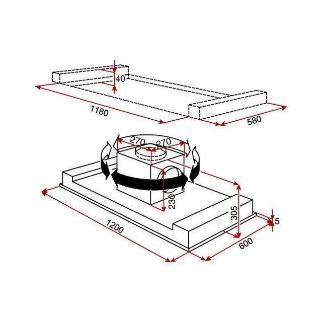 Exaustor de Teto Encastrável Teka DHT 1285 Aspiração Perimetral e Motor EcoPower com 10 Velocidades e de 120 cm - Inox Inox-2