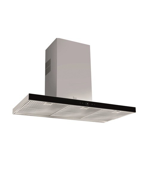 Exaustor de Parede Teka PERFECT A4 DLH 985 T Touch Control e Motor EcoPower com 4 Velocidades e de 90 cm - Vidro Preto Aço inoxidável-1