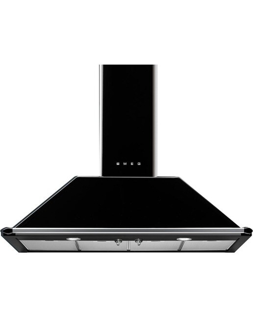 Exaustor de Parede Smeg Trapézio Victoria KT110BLE com 4 Velocidades e de 110 cm - Preto Preto-1