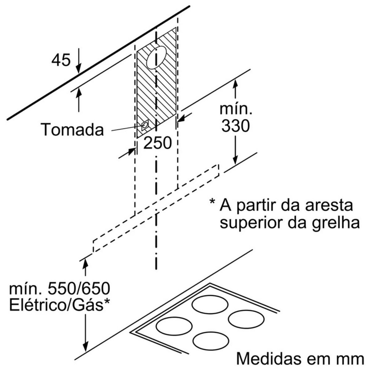 Exaustor de Parede Bosch Série 2 DWB76BC50 com 3 Velocidades e de 75 cm - Inox Aço-7