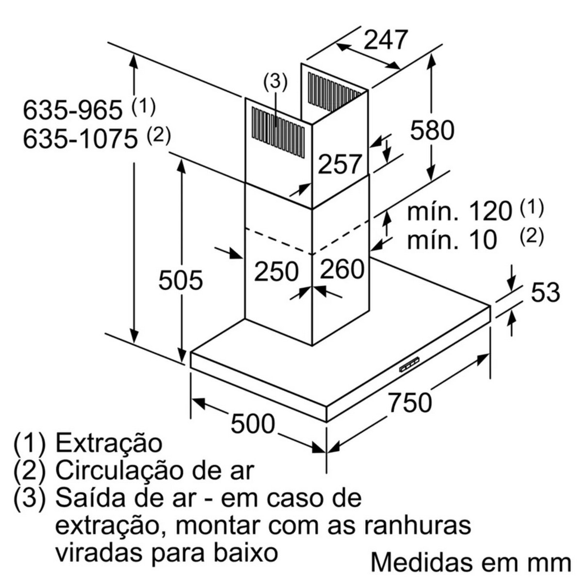 Exaustor de Parede Bosch Série 2 DWB76BC50 com 3 Velocidades e de 75 cm - Inox Aço-8