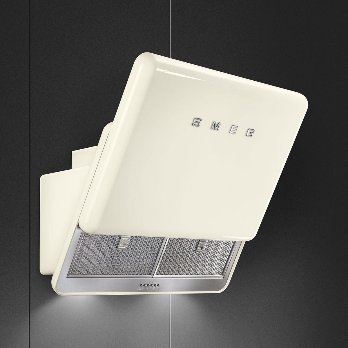 Exaustor de Parede Smeg Anni 50 Série Ângular KFAB75CR com 4 Velocidades e de 75 cm - Creme Polido Creme-5