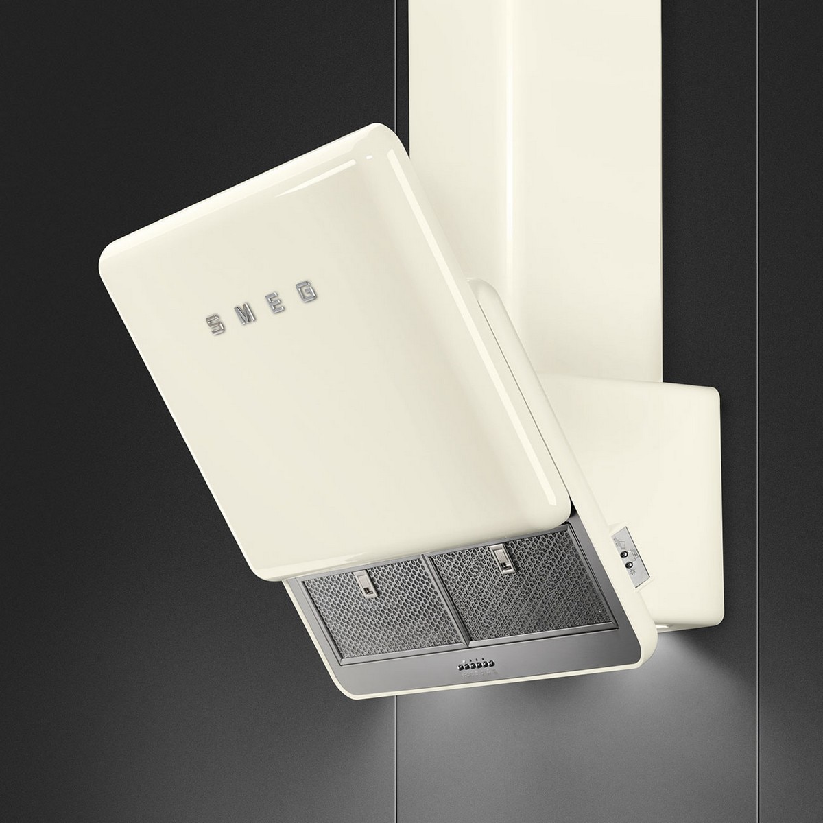 Exaustor de Parede Smeg Anni 50 Série Ângular KFAB75CR com 4 Velocidades e de 75 cm - Creme Polido Creme-7