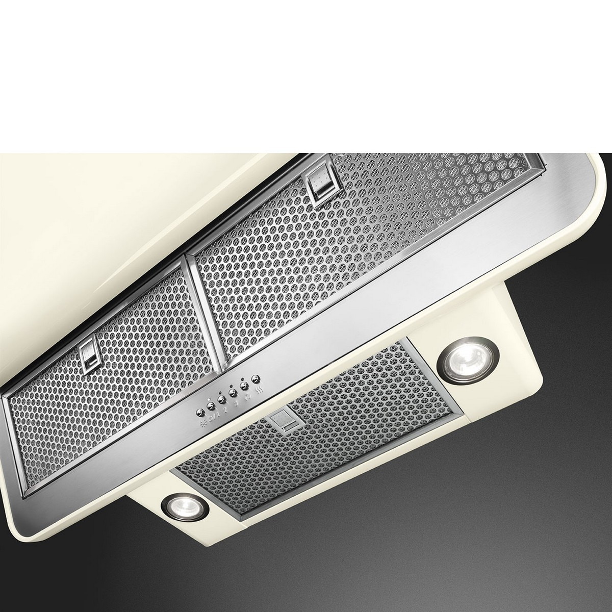 Exaustor de Parede Smeg Anni 50 Série Ângular KFAB75CR com 4 Velocidades e de 75 cm - Creme Polido Creme-8