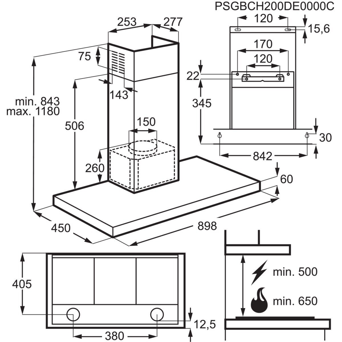 Exaustor de Parede AEG 6000 ExtractionTech DBB3951M com 3 Velocidades e de 90 cm - Inox Inox-5