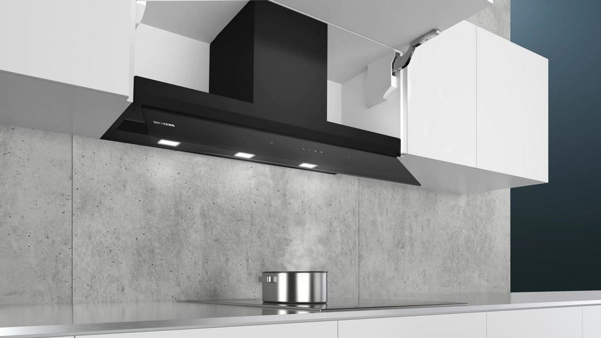 Exaustor Encastrável Siemens LJ97BAM60 com 6 Velocidades e de 90 cm - Vidro Preto Preto-2