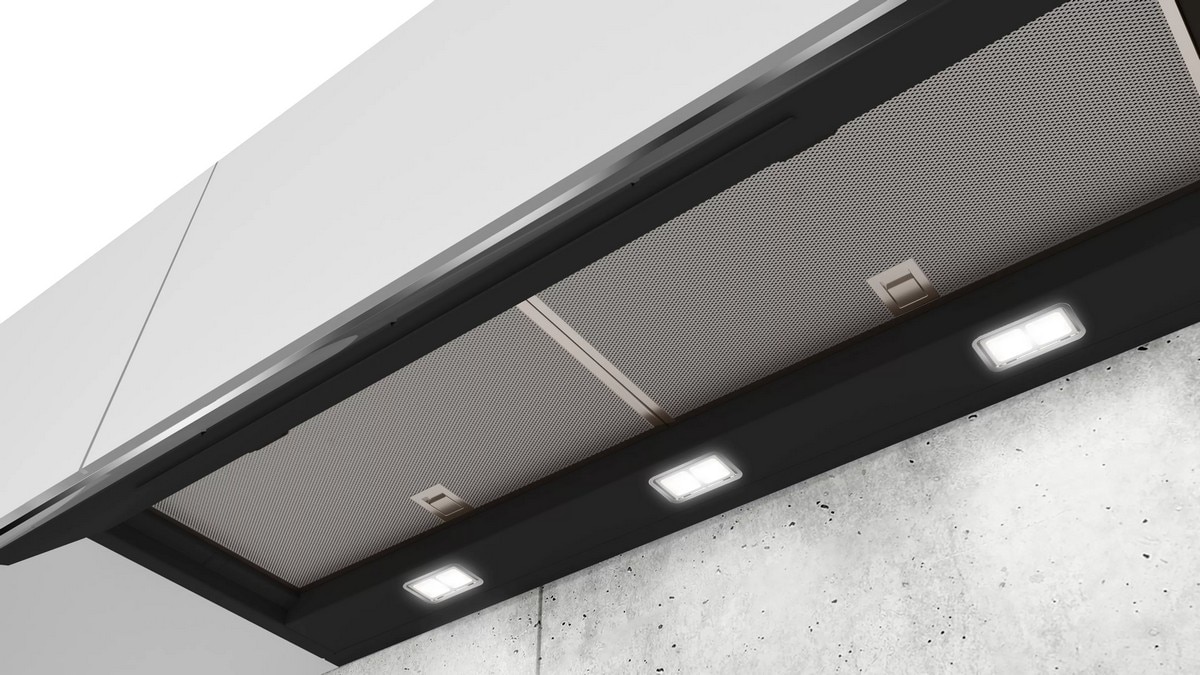 Exaustor Encastrável Siemens LJ97BAM60 com 6 Velocidades e de 90 cm - Vidro Preto Preto-4