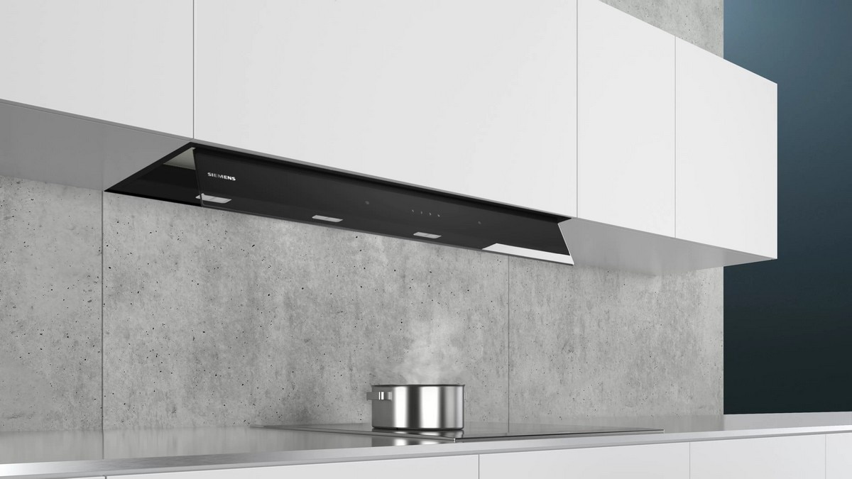 Exaustor Encastrável Siemens LJ97BAM60 com 6 Velocidades e de 90 cm - Vidro Preto Preto-5