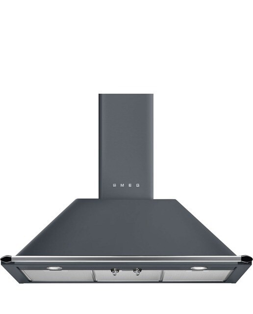 Exaustor de Parede Smeg Trapézio Victoria KT90GRE com 3 Velocidades e de 90 cm - Slate Grey Cinza Quadro-1