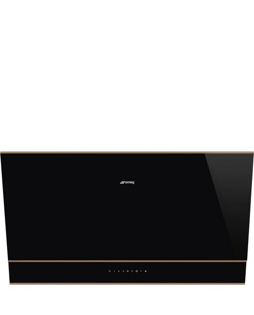 Exaustor de Parede Smeg Dolce Stil Novo KV694R de 90 cm e de 4 Velocidades - Preto com Perfis Cobre Preto / Cobre-1
