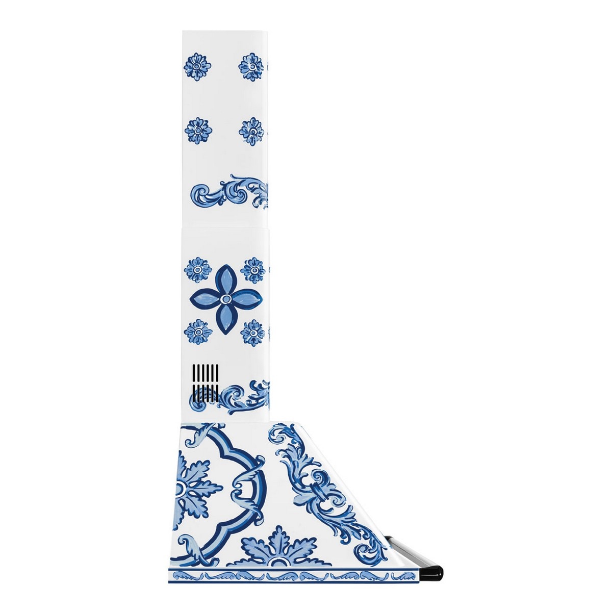 Exaustor de Parede Smeg Victoria Dolce&Gabbana Divina Cucina KT90DGME de 4 Velocidades e de 90 cm Branco / Azul-3