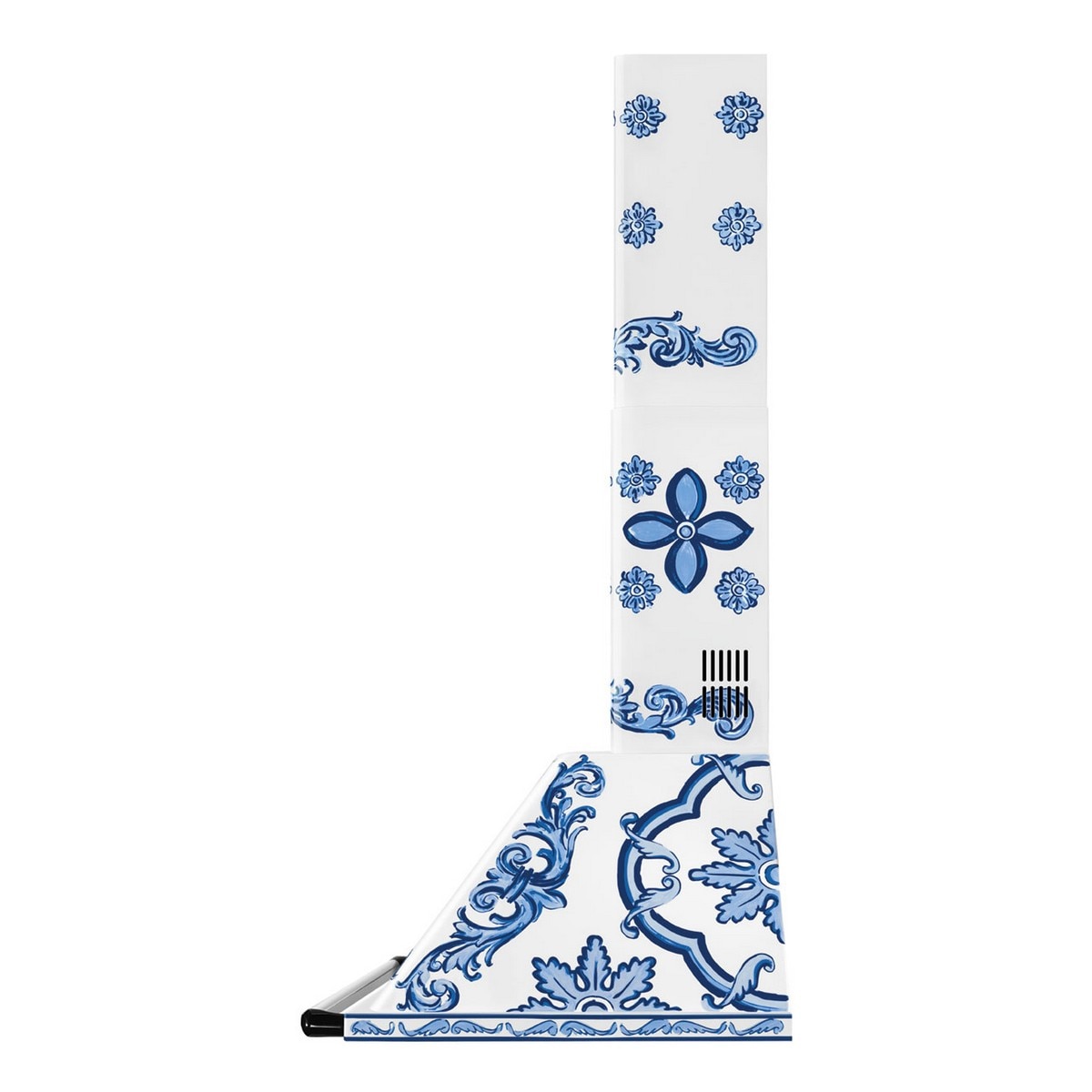 Exaustor de Parede Smeg Victoria Dolce&Gabbana Divina Cucina KT90DGME de 4 Velocidades e de 90 cm Branco / Azul-4