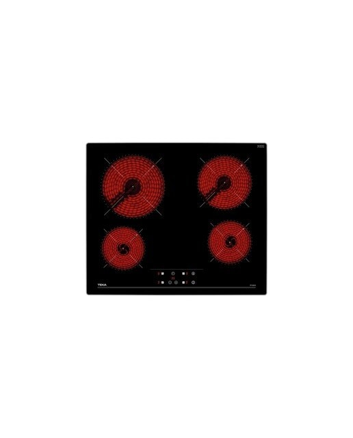 Placa de Vitrocerâmica Teka TT 6415 com 4 Zonas e de 60 cm - Vidro Preto com Aro Metálico Slim 1