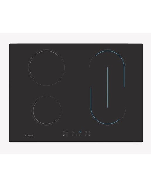Placa de Vitrocerâmica Candy Idea CH74 BVT com 4 Zonas e de 70 cm - Preto Preto-1