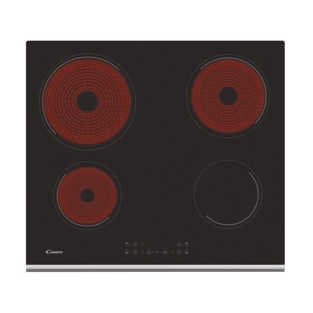 Placa de Vitrocerâmica Candy Idea CH64XB com 4 Zonas e de 59 cm - Preto Preto-2