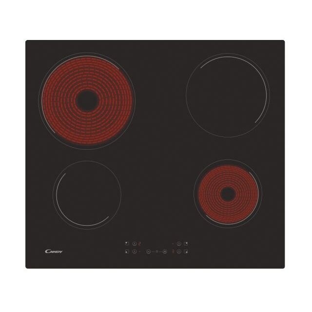 Placa de Vitrocerâmica Candy Idea CH64 CCB/4U com 4 Zonas e de 59 cm - Preto Preto-2