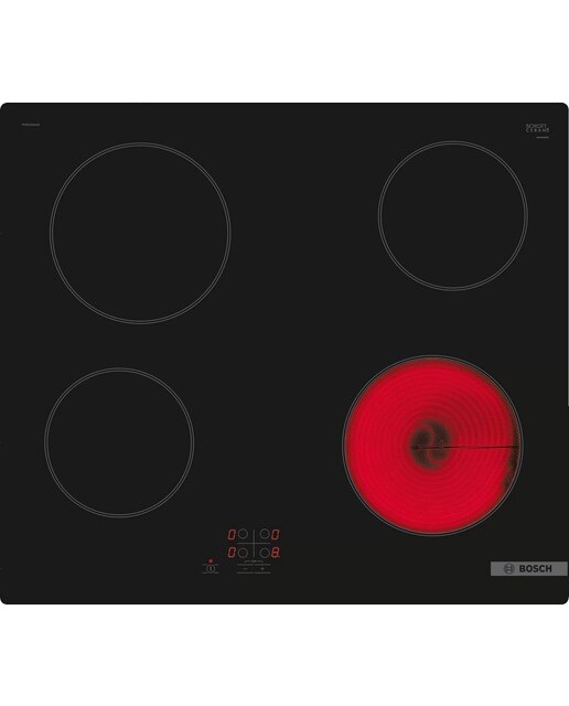 Placa de Vitrocerâmica Bosch Série 2 PKE61RAA2E com 4 Zonas e de 60 cm - Preto Preto-1