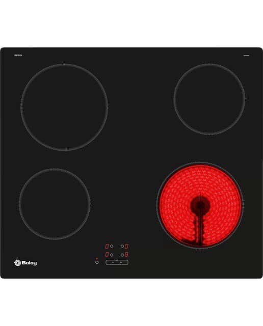 Placa de Vitrocerâmica Balay 3EB761EN com 4 Zonas e de 60 cm - Preto Preto-1