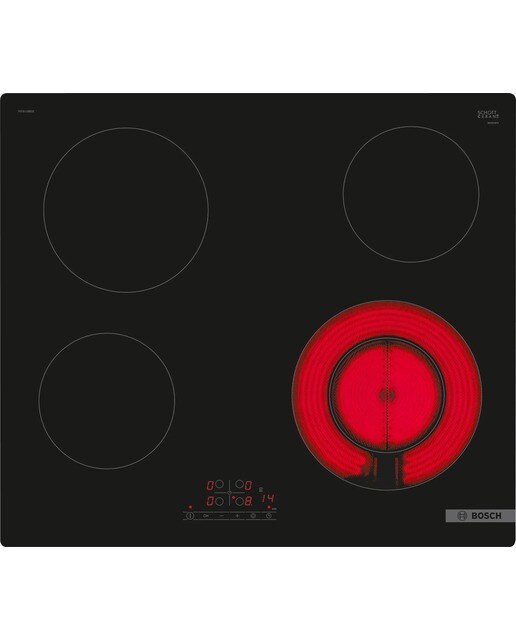 Placa de Vitrocerâmica Bosch Série 4 PKF611BB8E com 4 Zonas e de 60 cm - Preto Preto-1