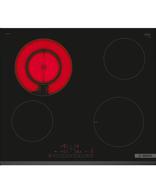 Imagem 0 de Placa de Vitrocerâmica Bosch Série 6 PKF631FP3E com 4 Zonas e de 60 cm - Preto