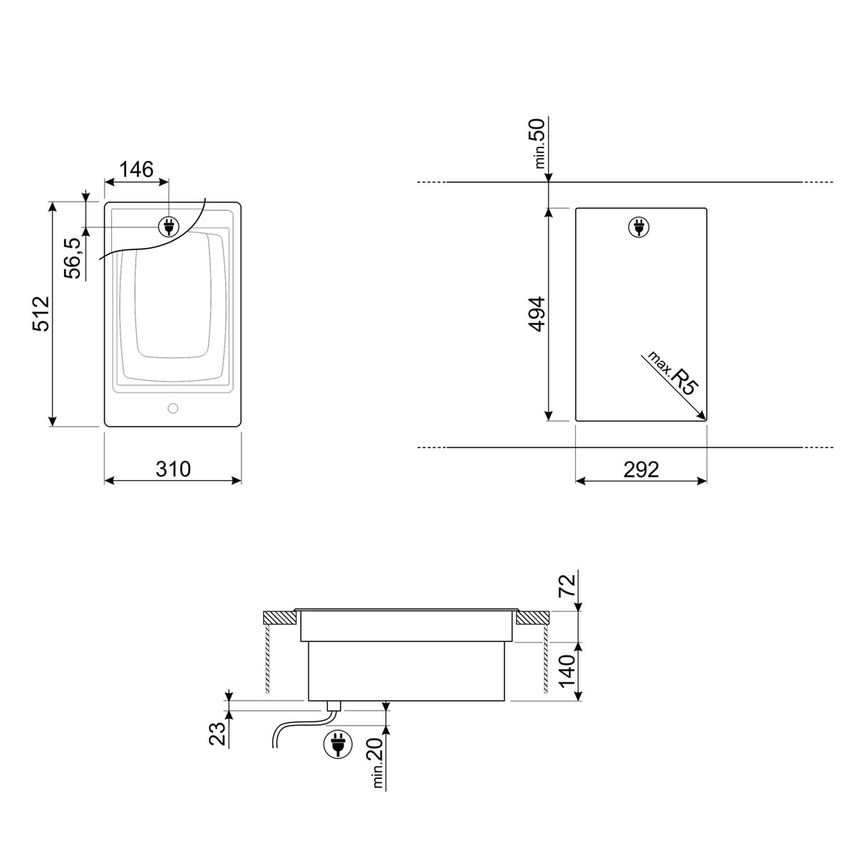 Placa Dominó Fritadeira Smeg Classica PGF30F de 31 cm - Aço Inox Inox-2