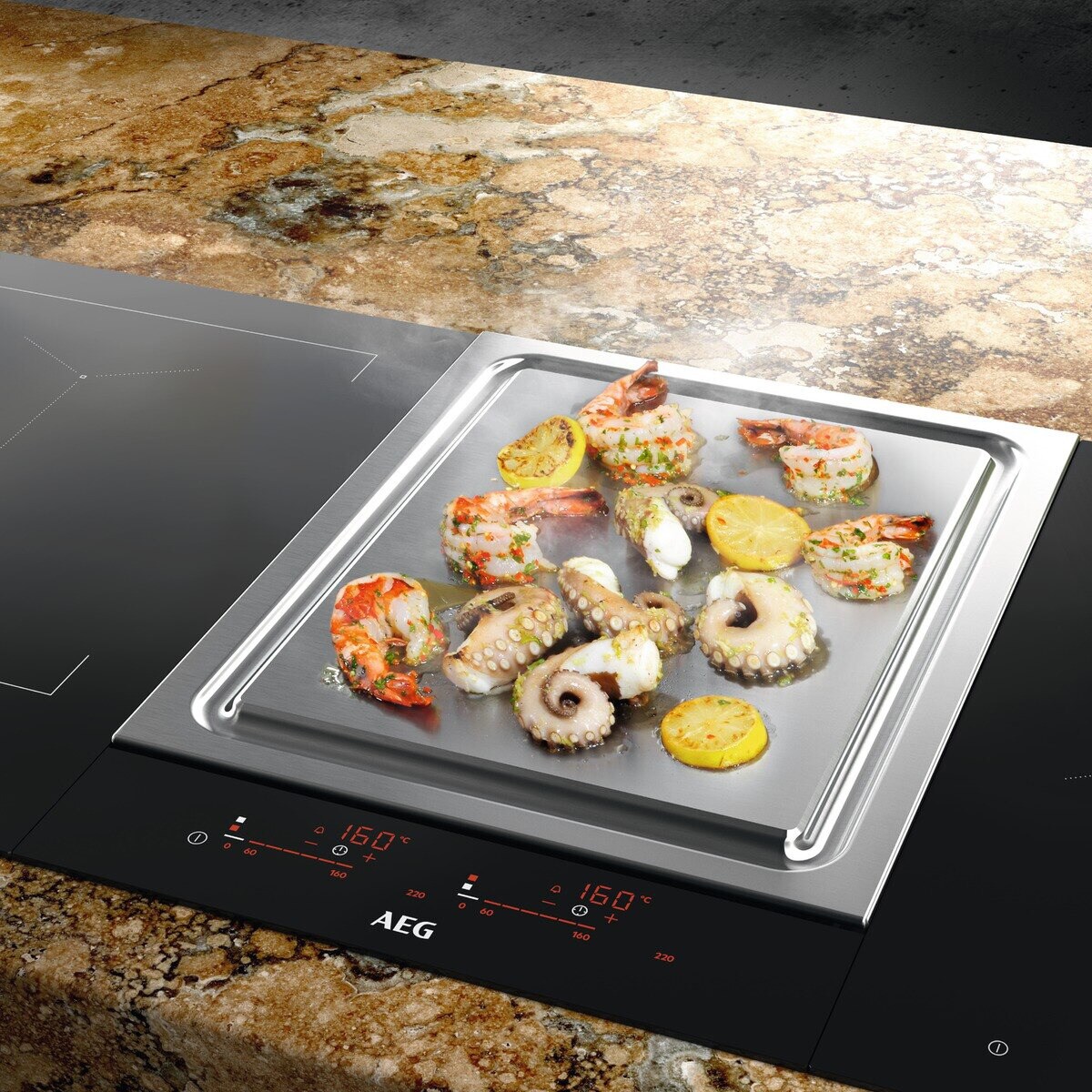 Placa Teppan Yaki AEG ITE42600KB Modular de Indução com 2 Zonas e de 36 cm - Inox Inox-3