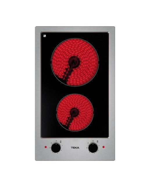 Placa Modular Vitrocerâmica Teka EFX 30.1 2H Modular com 2 Zonas e de 30 cm - Vidro Preto Inox-1