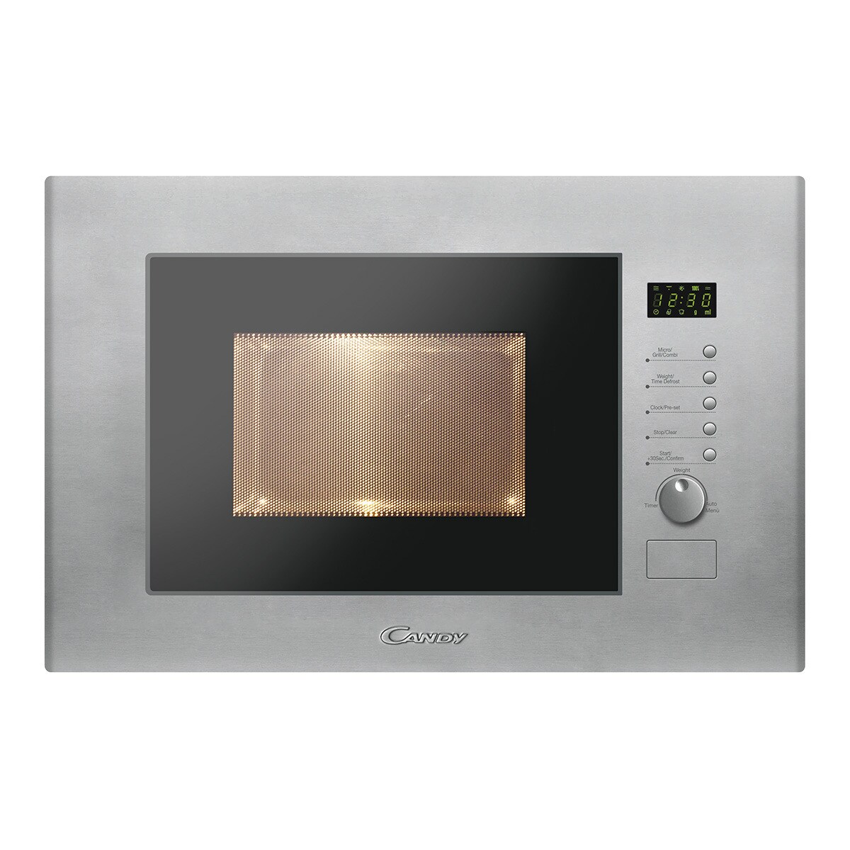 Micro-ondas Encastrável com Grill Candy Wave 600 Full Door MIC20 GDFX de 800 W e de 20 Litros - Inox Aço inoxidável-2
