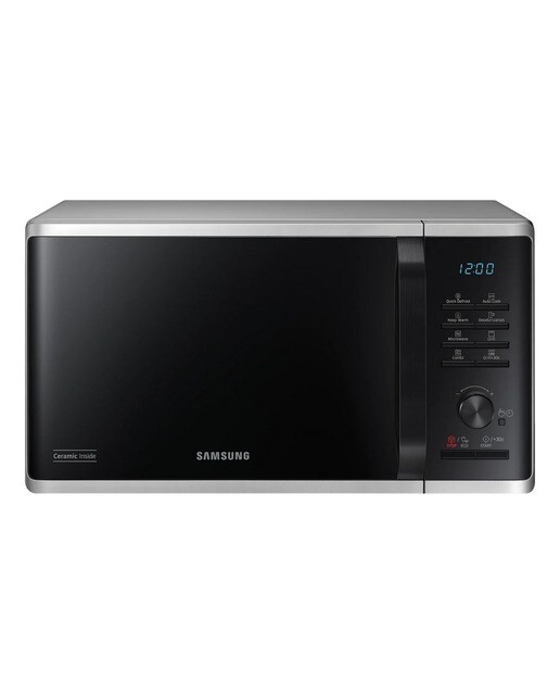 Imagem 0 de Micro-ondas com Grill Samsung MG23K3515AS/EC Cerâmica Enamel de 800 W e Capacidade de 23 Litros - Preto e Prateado