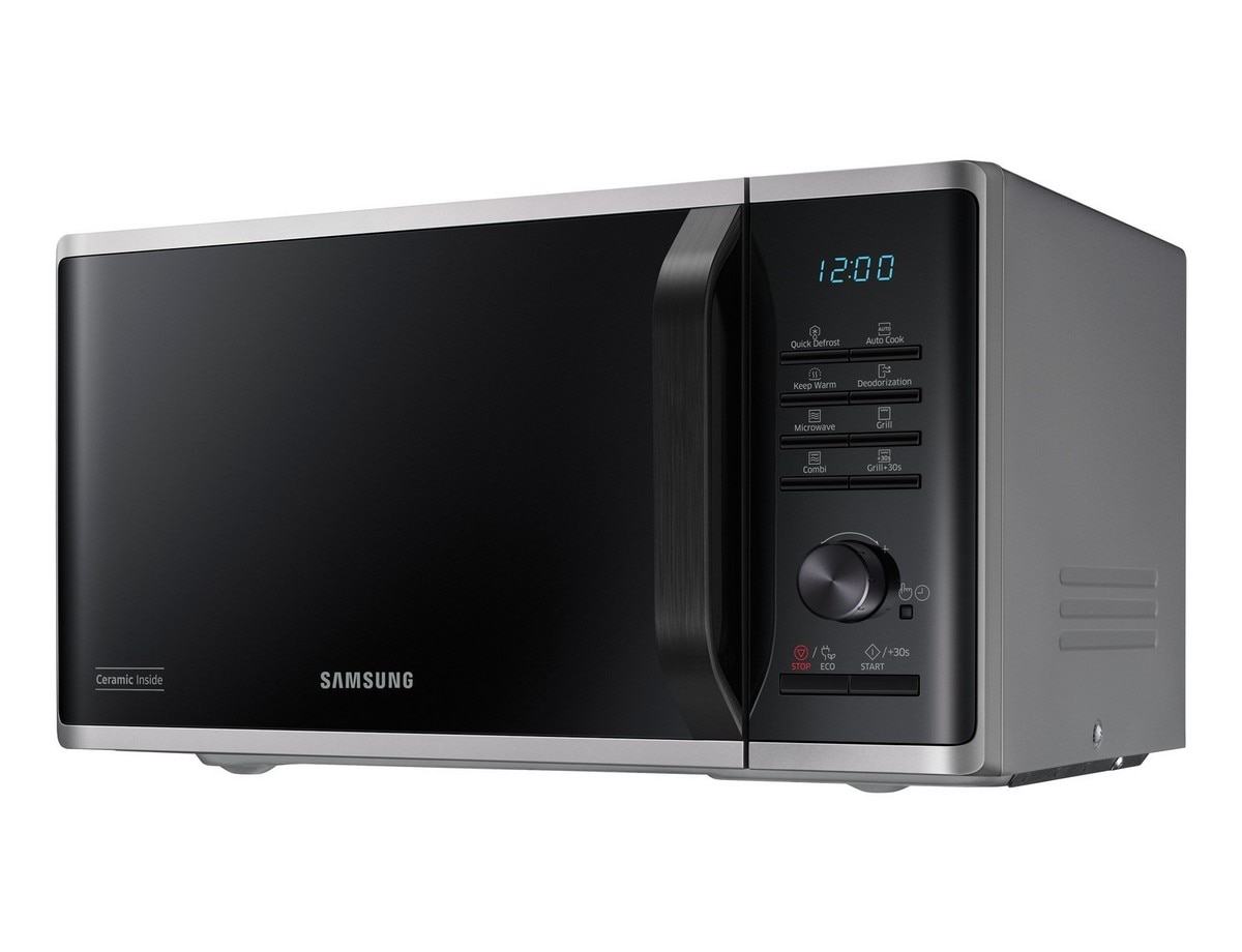 Micro-ondas com Grill Samsung MG23K3515AS/EC Cerâmica Enamel de 800 W e Capacidade de 23 Litros - Preto e Prateado Preto / Prateado-3