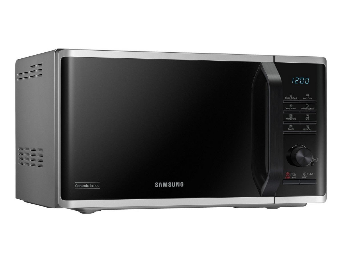 Micro-ondas com Grill Samsung MG23K3515AS/EC Cerâmica Enamel de 800 W e Capacidade de 23 Litros - Preto e Prateado Preto / Prateado-4