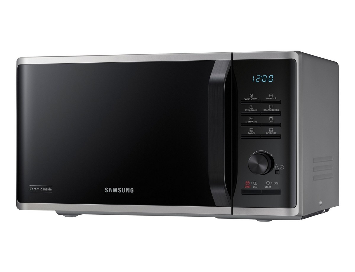 Micro-ondas com Grill Samsung MG23K3515AS/EC Cerâmica Enamel de 800 W e Capacidade de 23 Litros - Preto e Prateado Preto / Prateado-5