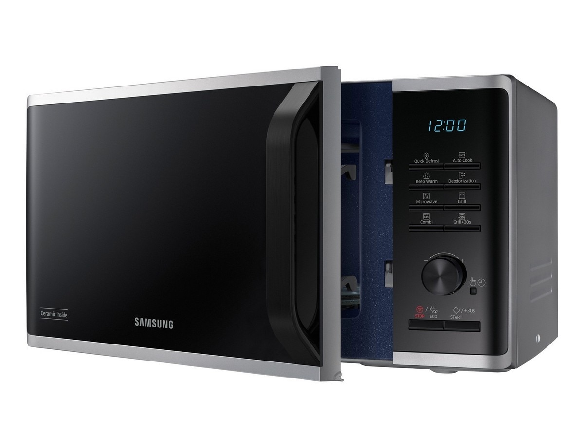 Micro-ondas com Grill Samsung MG23K3515AS/EC Cerâmica Enamel de 800 W e Capacidade de 23 Litros - Preto e Prateado Preto / Prateado-6