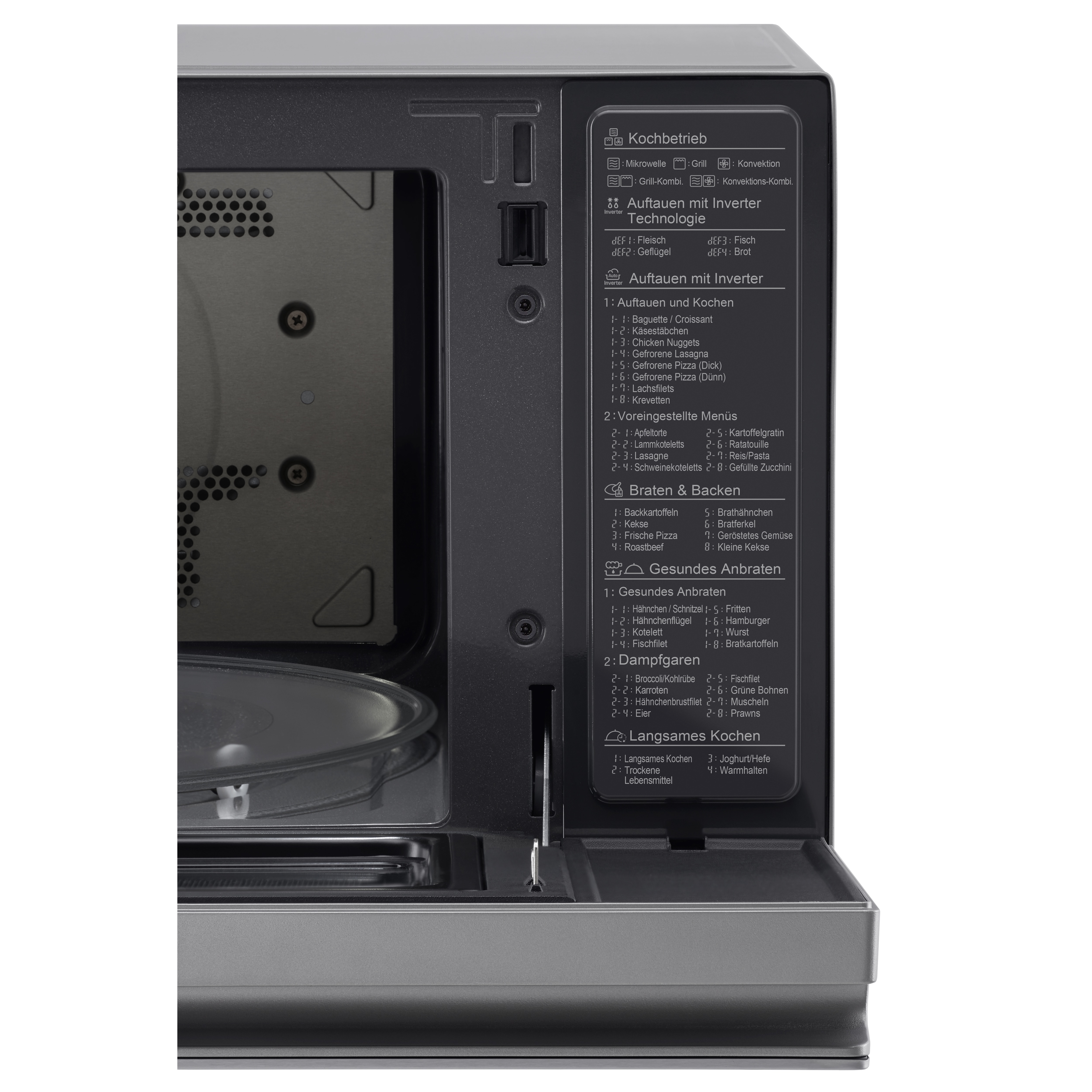 Micro-ondas com Grill e Convecção LG MJ3965ACS de 1100 W NeoChef? Smart Inverter e EasyClean? e Capacidade de 39 L - Aço Inox Aço inoxidável-11