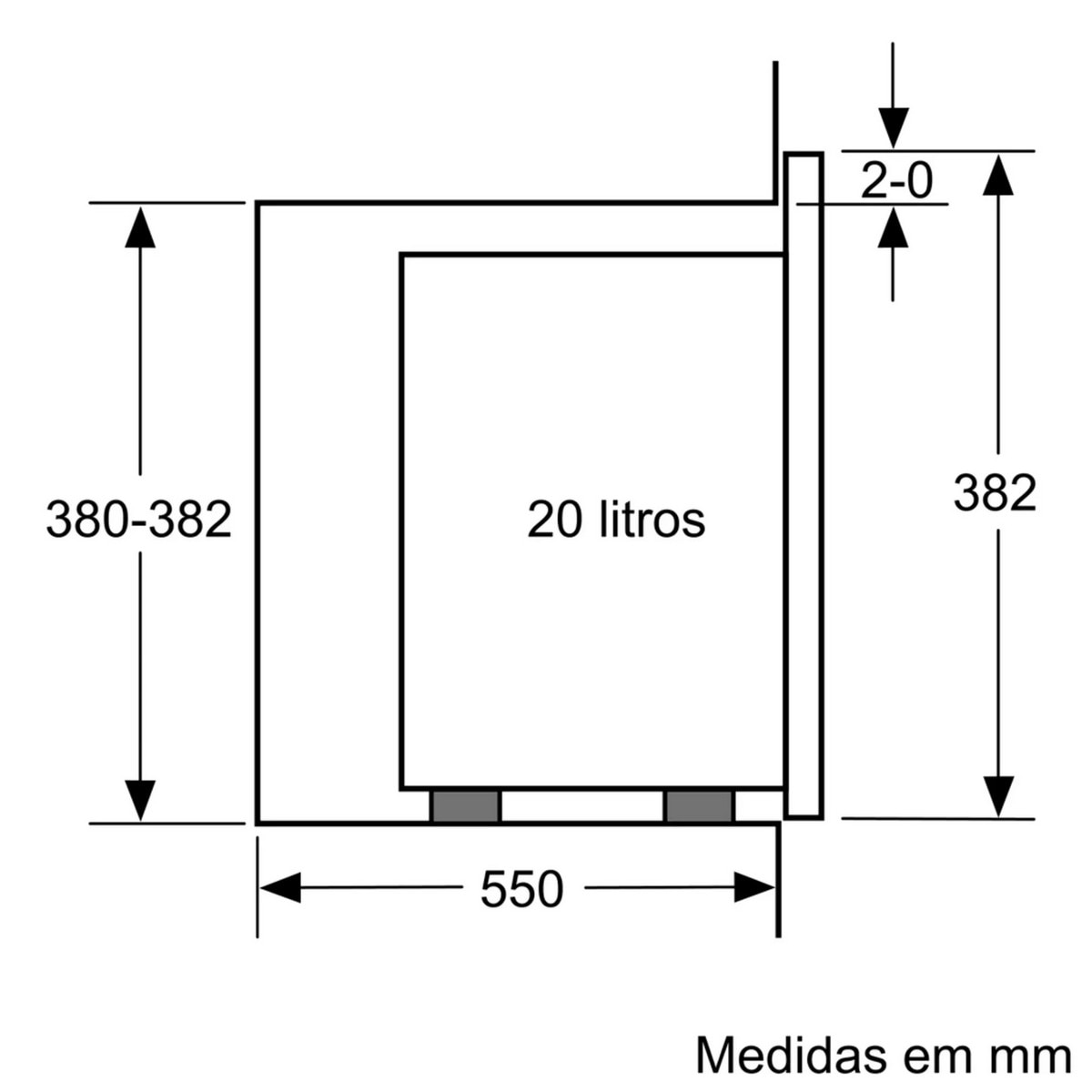 Micro-ondas Encastrável Bosch Série 6 de 800 W e Capacidade de 20 Litros Preto-6