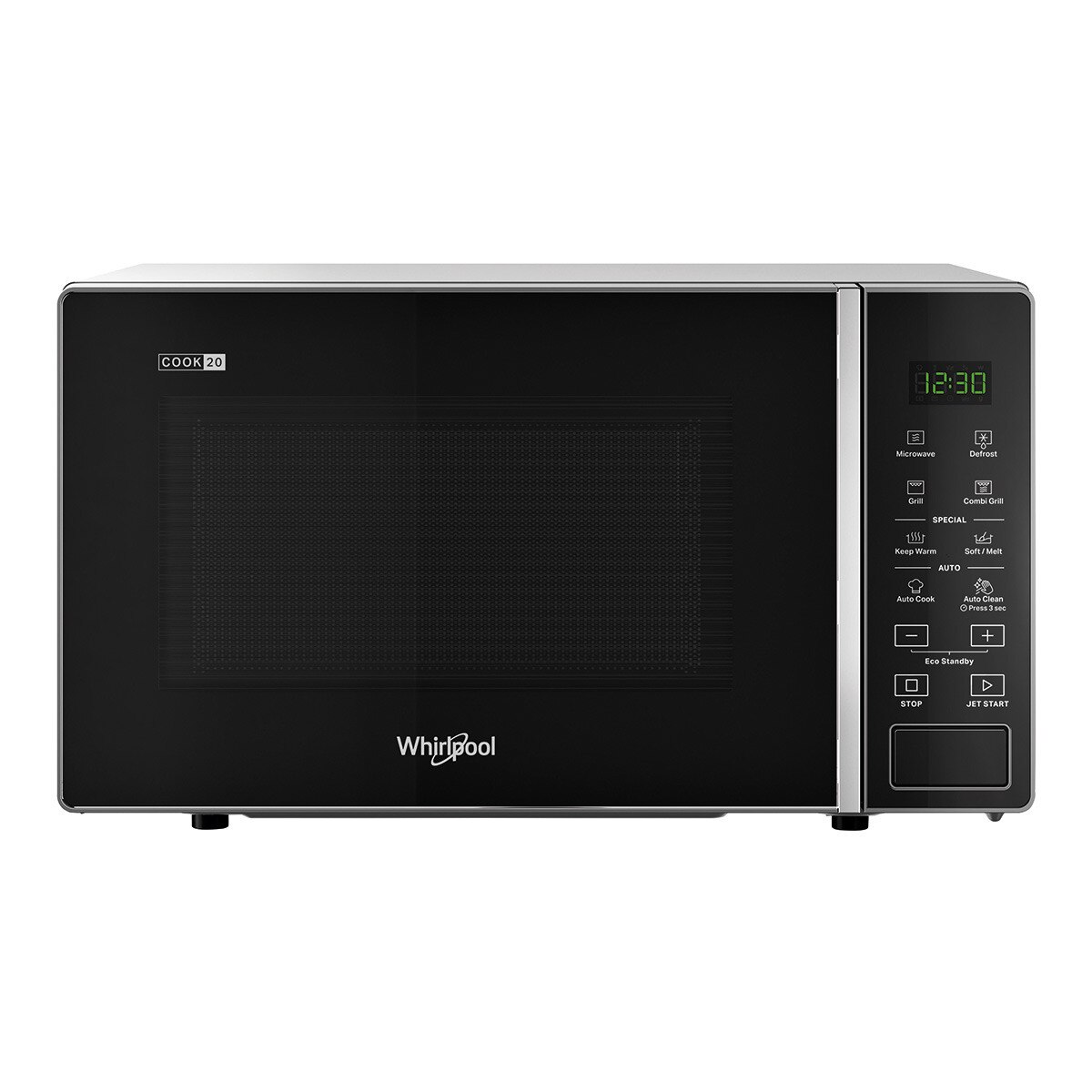 Imagem 0 de Micro-ondas com Grill Whirlpool MWP 203 SB de 20 Litros - Preto Prateado