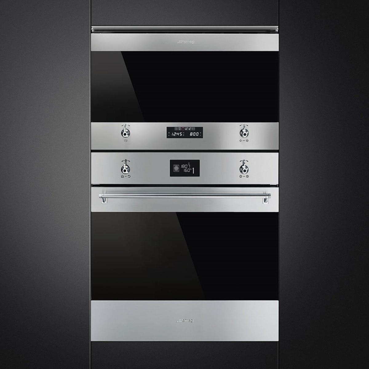 Micro-ondas com Grill Encastrável Classica Smeg MP322X1 de 850 W e Capacidade de 22 Litros - Aço Inox Aço inoxidável-2