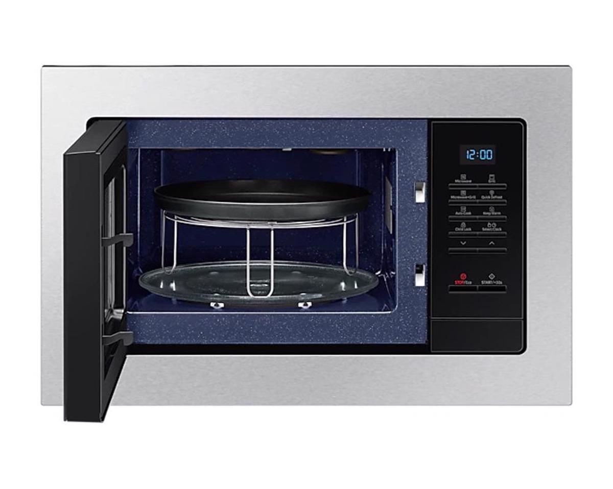 Micro-ondas com Grill Encastrável Samsung MG23A7013CT/EC de 800 W e Capacidade para 23 L - Preto e Aço Inoxidável Inox/Preto-3