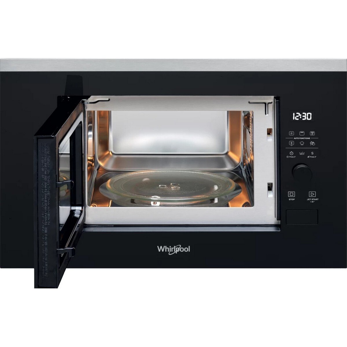Micro-ondas Encastrável com Grill Whirlpool WMF200G de 800 W e Capacidade para 20 Litros - Preto e Inox Preto / Aço Inox-2