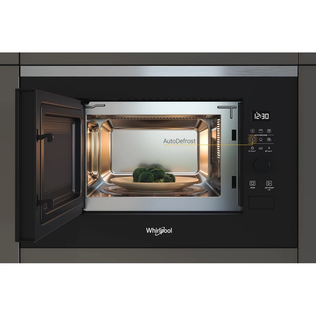 Micro-ondas Encastrável com Grill Whirlpool WMF200G de 800 W e Capacidade para 20 Litros - Preto e Inox Preto / Aço Inox-3
