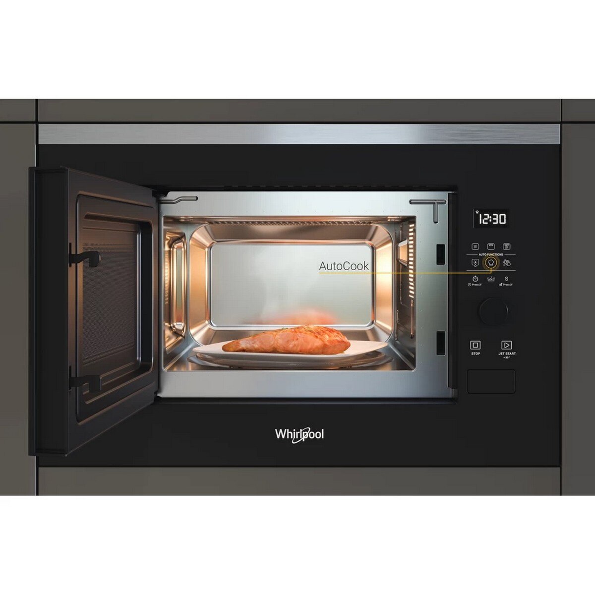 Micro-ondas Encastrável com Grill Whirlpool WMF200G de 800 W e Capacidade para 20 Litros - Preto e Inox Preto / Aço Inox-4