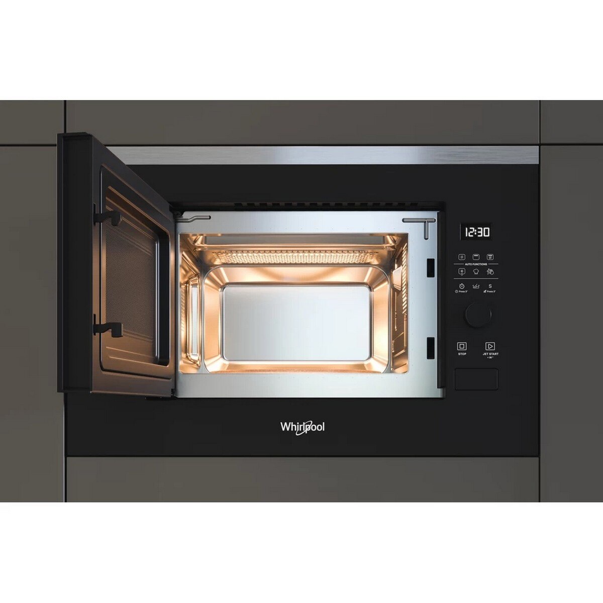 Micro-ondas Encastrável com Grill Whirlpool WMF200G de 800 W e Capacidade para 20 Litros - Preto e Inox Preto / Aço Inox-5