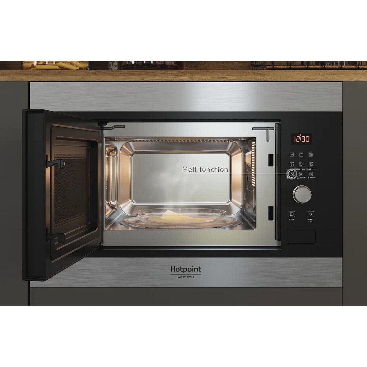 Micro-ondas com Grill Encastrável HotPoint MF20G IX HA de 800 W e Capacidade de 20 Litros - Inox Inox-5